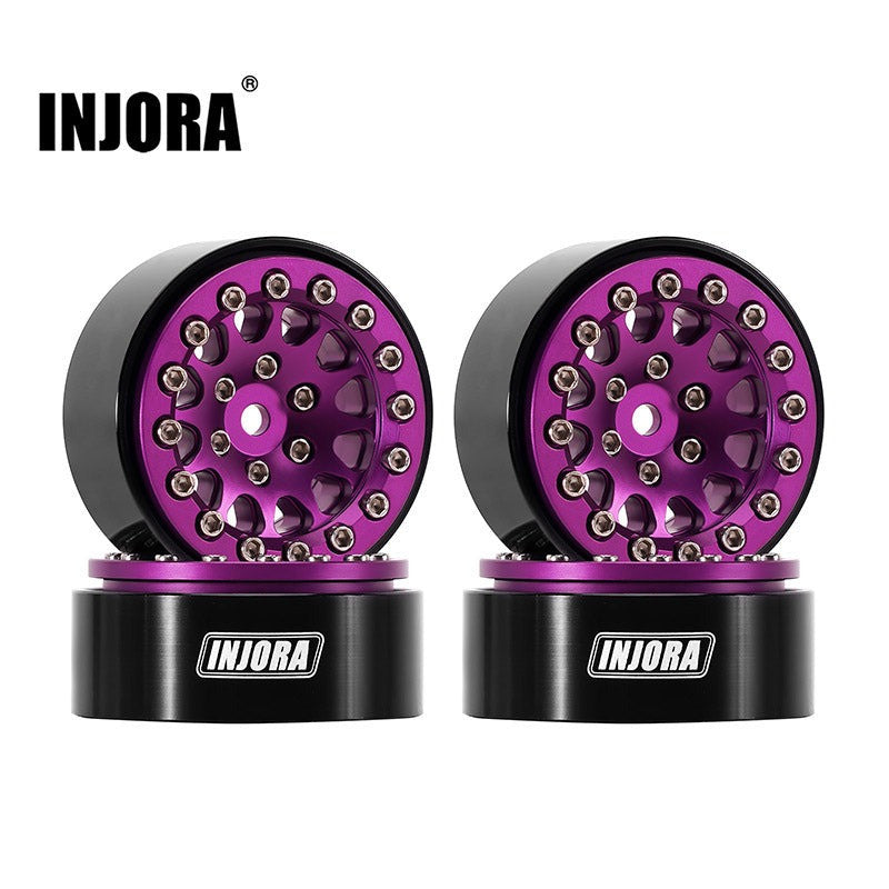 4 jantes Beadlock en aluminium violet INJORA 1,3 pour crawler RC 1/24, 1/18 - YQW-1311PU"
