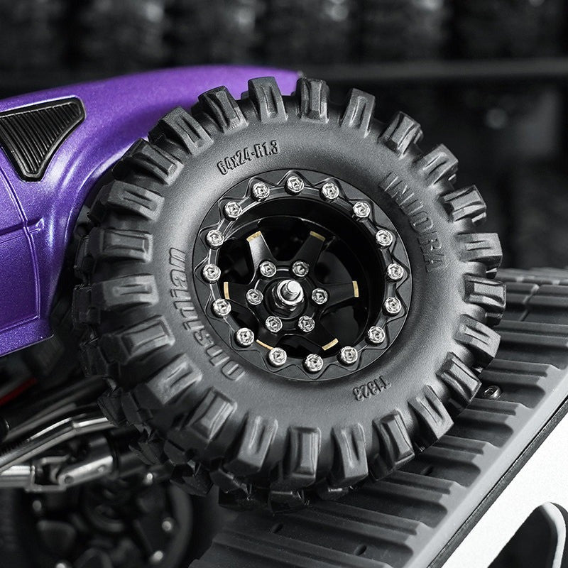 4 jantes Beadlock en laiton INJORA 1,3 pour crawler RC 1/24, 1/18 - YQW-1310BGD"