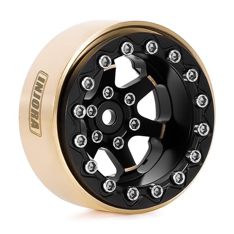 4 jantes Beadlock en laiton INJORA 1,3 pour crawler RC 1/24, 1/18 - YQW-1310BGD"