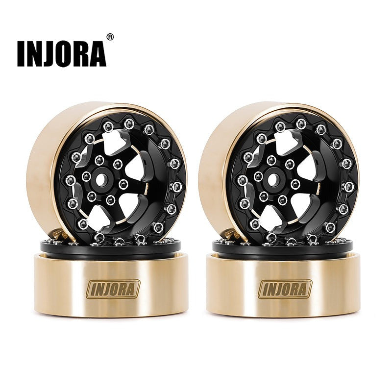 4 jantes Beadlock en laiton INJORA 1,3 pour crawler RC 1/24, 1/18 - YQW-1310BGD"