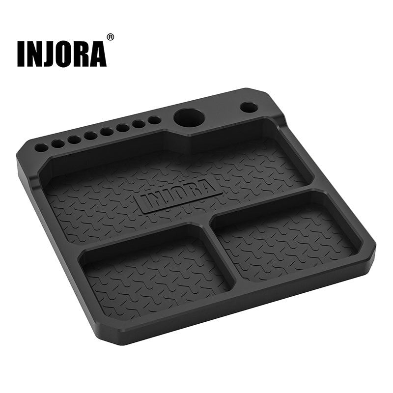 Plateau de pièces en silicone INJORA avec support à outils (160 x 160 mm) - TOOL-66