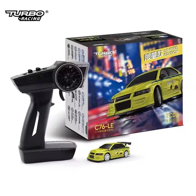 Turbo Racing Micro Sport 1/76ème jaune RTR- TB-C76-LE - Breizh Modélisme.