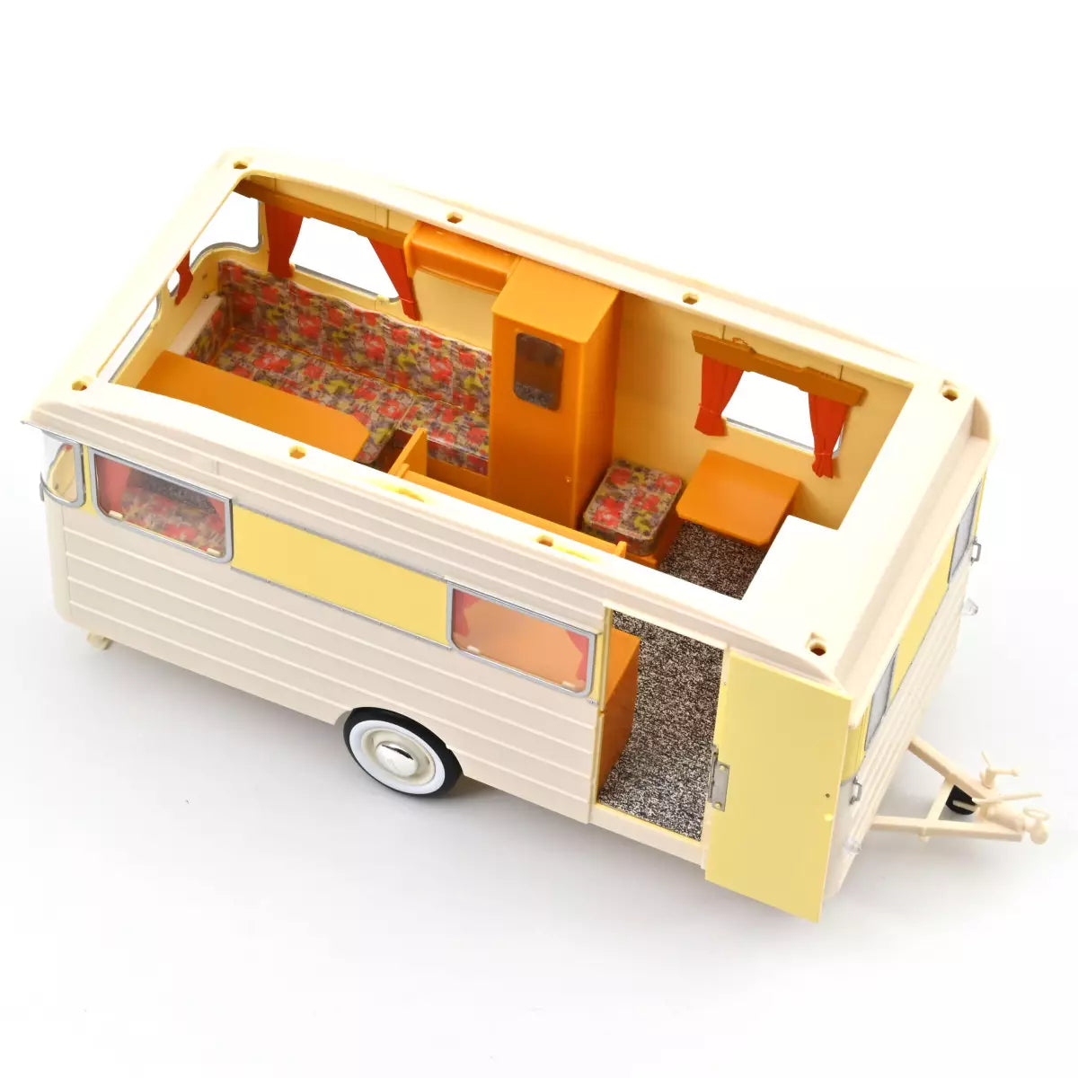 Voiture miniature collection 1/18 Citroën DS 19 1960 Jaune Jonquille + Caravane Digue Panoramique Norev 181762