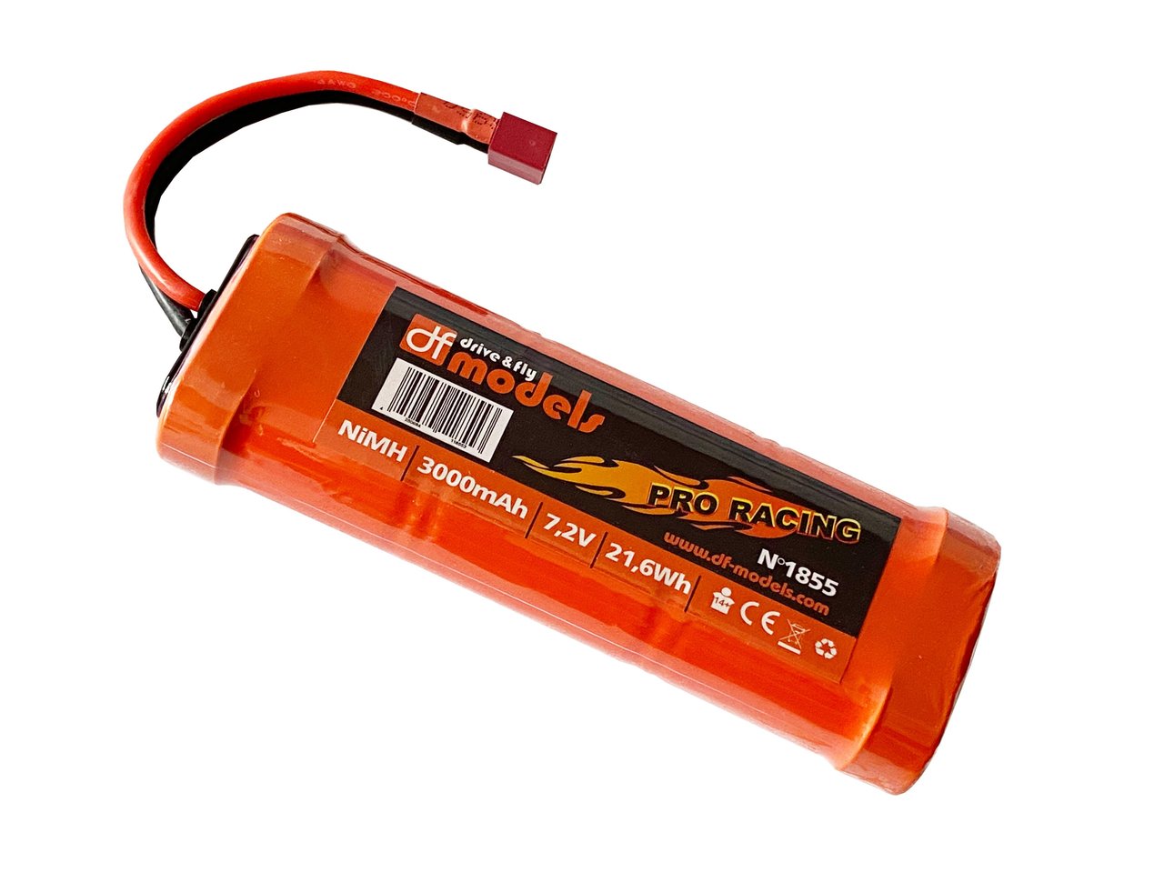 Batterie NI-MH 7,2V 3000 mAh prise DEAN T-Plug (138x48x25mm)