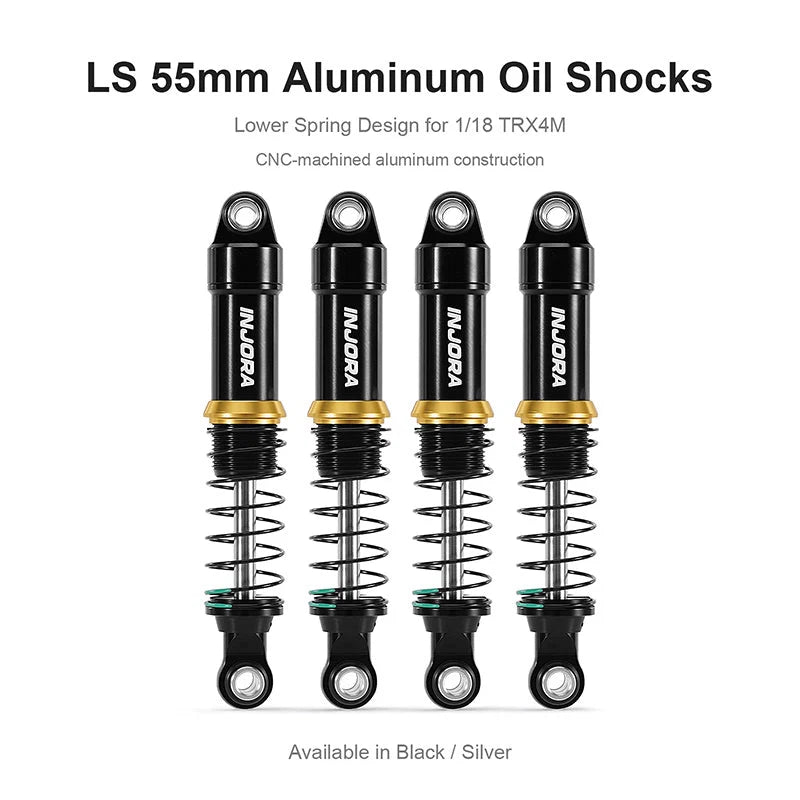 Amortisseurs hydrauliques en aluminium INJORA LS 55 mm pour TRX4M 1/18