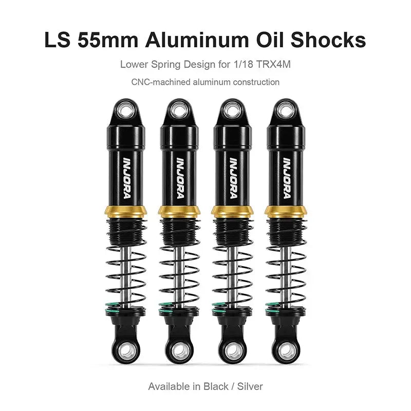 Amortisseurs hydrauliques en aluminium INJORA LS 55 mm pour TRX4M 1/18