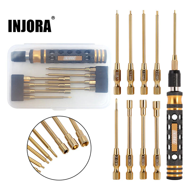 Kit d'outils à changement rapide INJORA 8 en 1 pour mini crawler rc 1/24 et 1/18 - Tool-LSD49 - Breizh Modélisme.