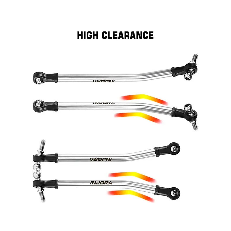 Kit de biellettes en acier inoxydable à grand dégagement Injora pour SCX30 1/30
