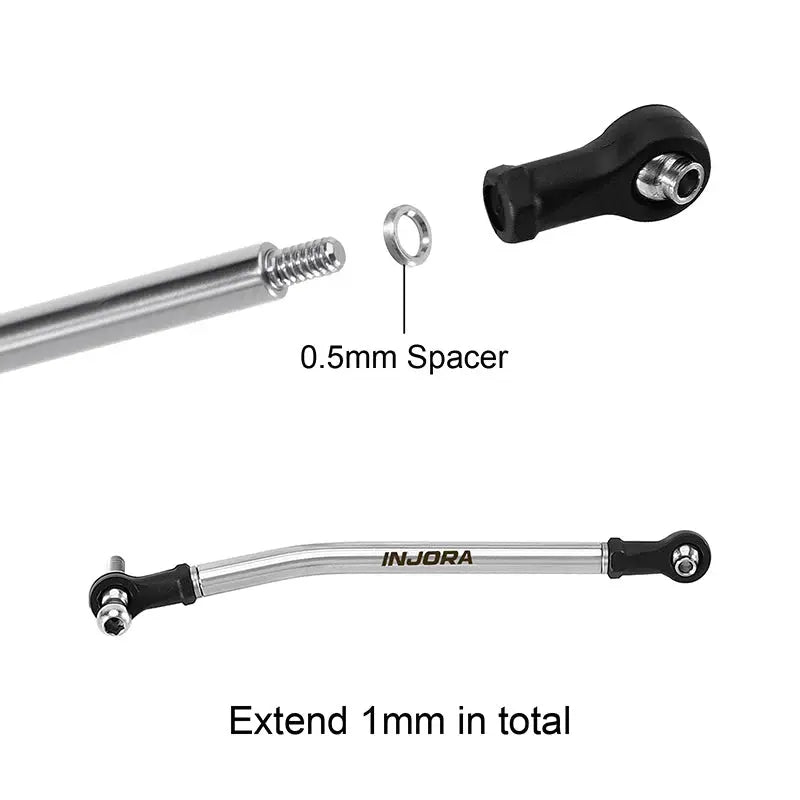 Kit de biellettes en acier inoxydable à grand dégagement Injora pour SCX30 1/30