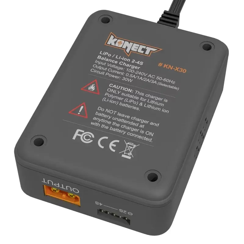 Chargeur multifonction LiPo/ Li ion/ LiFe AC 30W - prise XT60
