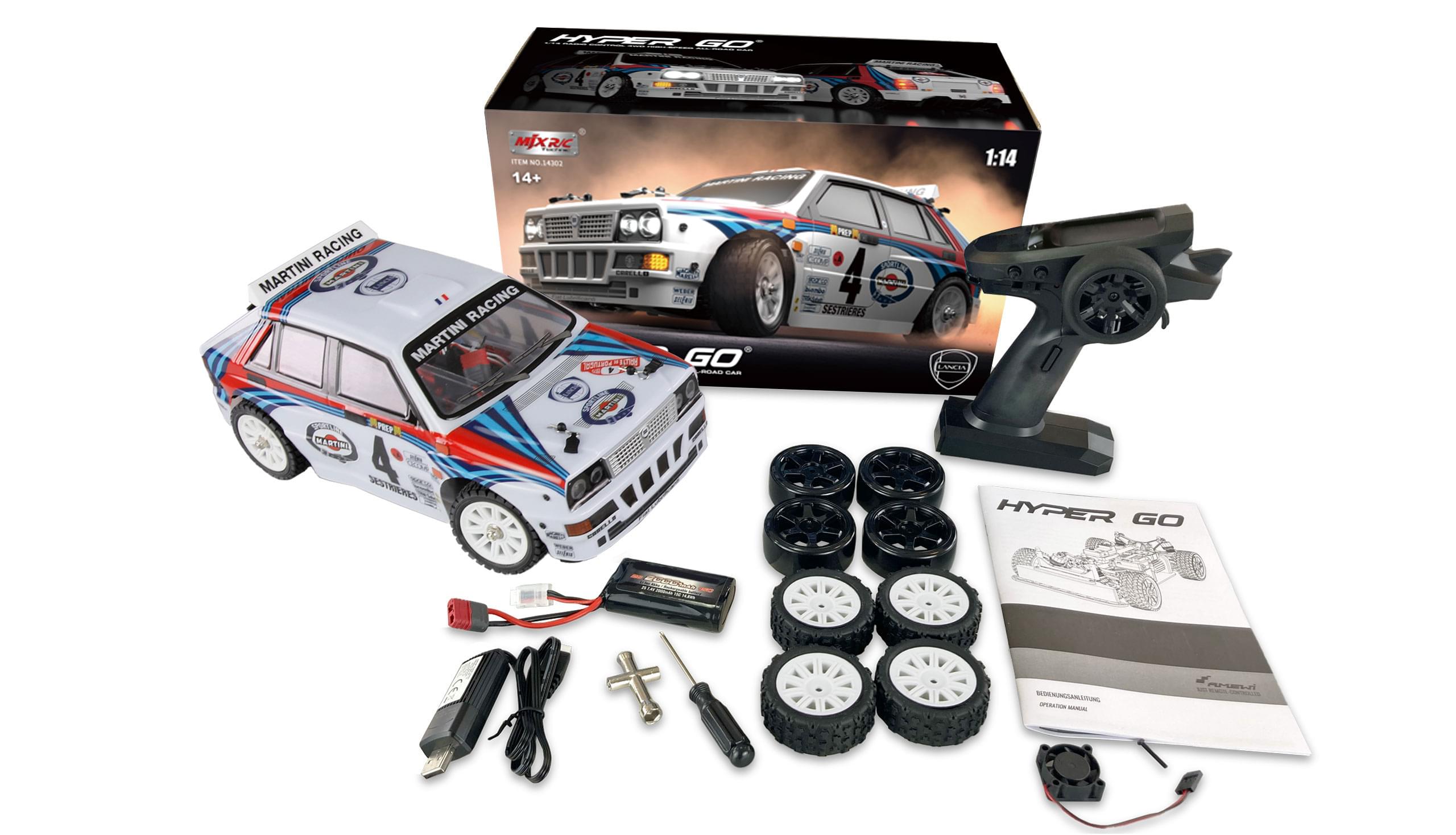 Voiture de rallye Lancia Delta 4WD RTR MJX Hyper GO 14302 1/14