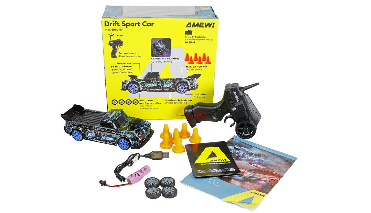 Voiture télécommandée RC Drift Sport Car 1/24 Mini-Breaker 4WD RTR bleu