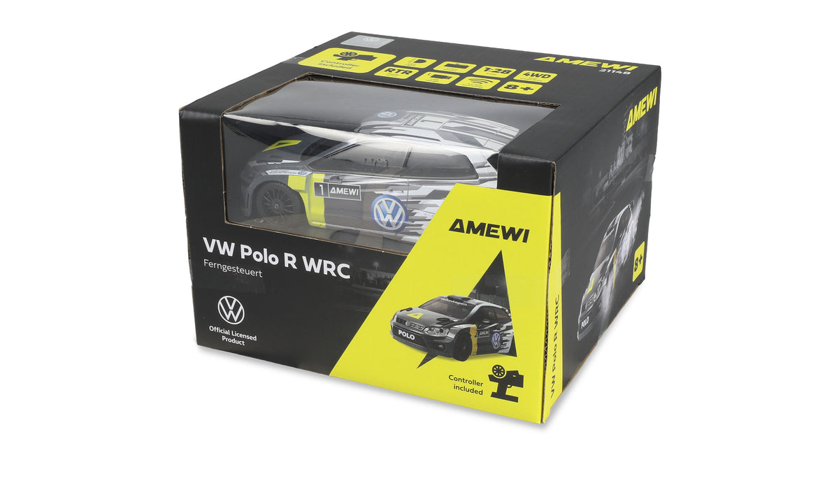 Voiture RC VW Polo R WRC 1/28 4x4 RTR rallye et drift - Amewi 21148 - Breizh Modélisme.