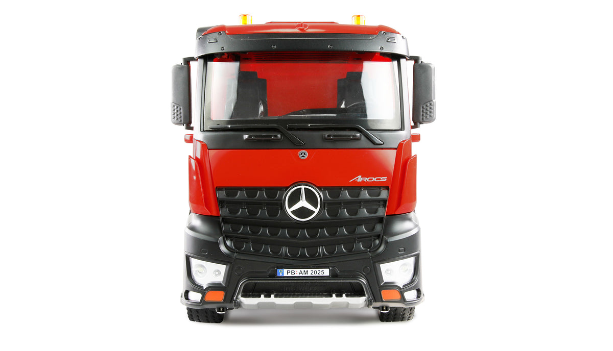 Camion Benne RC en Métal Mercedes-Benz Arocs Muldenkipper 84/h ChVD 1:18 RTR rouge - Breizh Modélisme.