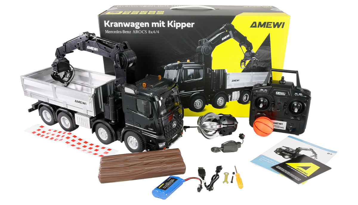 Camion grue Mercedes-Benz Arocs 8x4 RTR 1/18 - Breizh Modélisme.