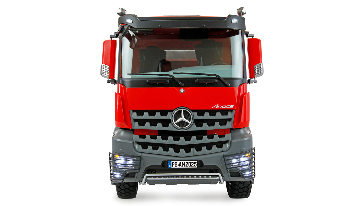 Camion de chantier RC full métal 6x6 Mercedes-Benz Arocs 1/14 rouge 22729 - Breizh Modélisme.