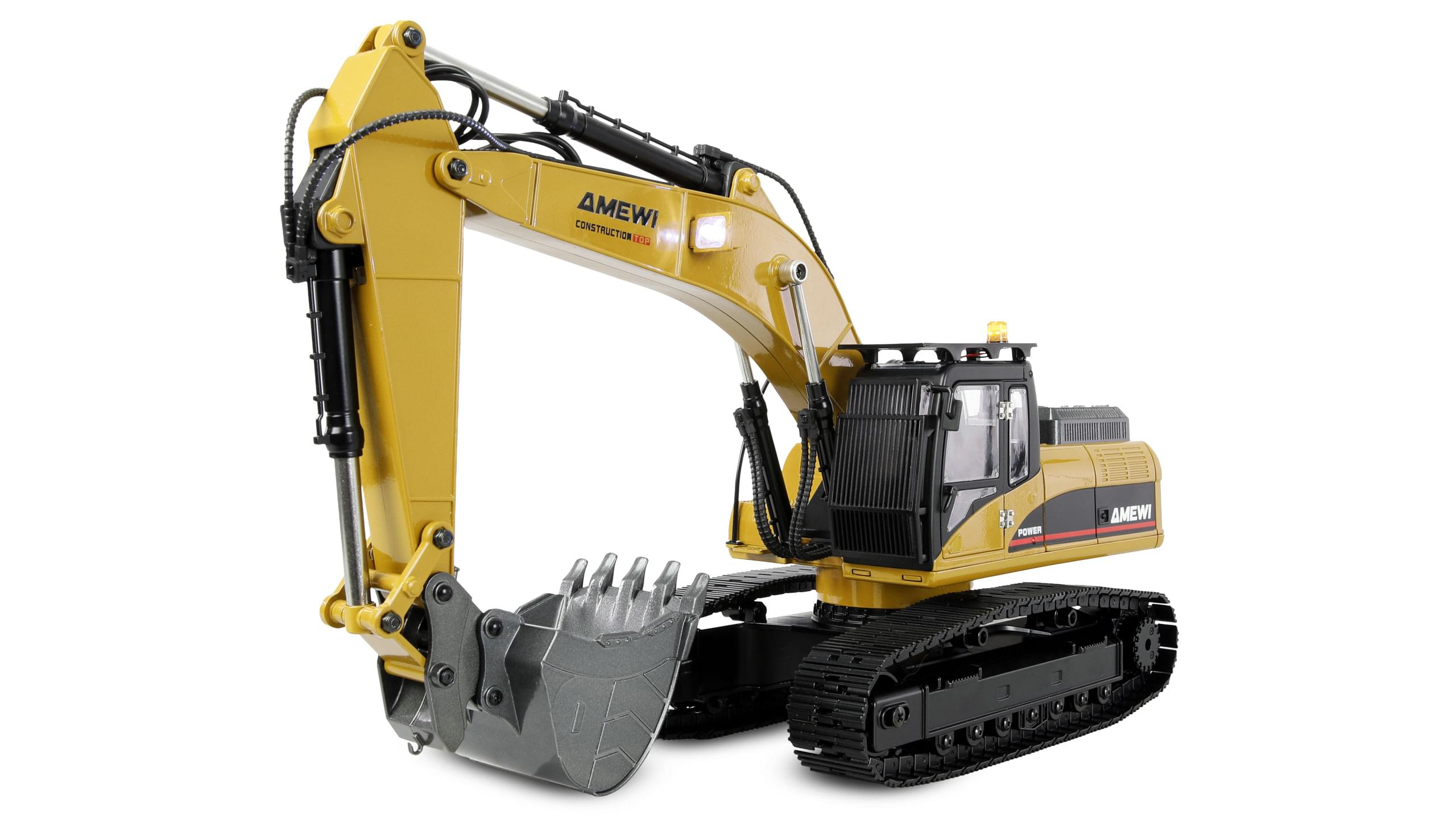 Pelleteuse en métal G705E 1:14 RTR jaune - 22732