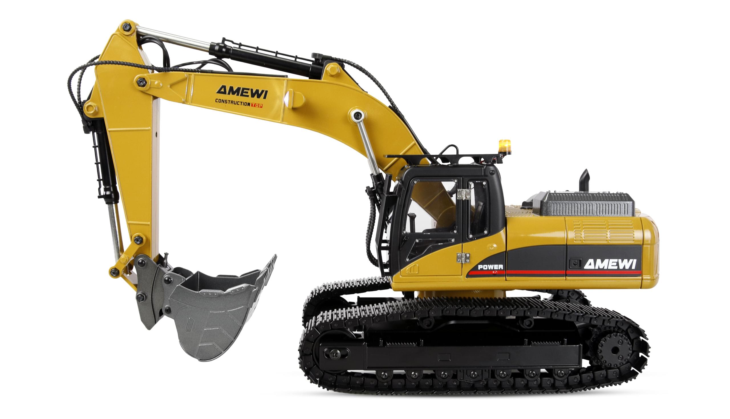 Pelleteuse en métal G705E 1:14 RTR jaune - 22732