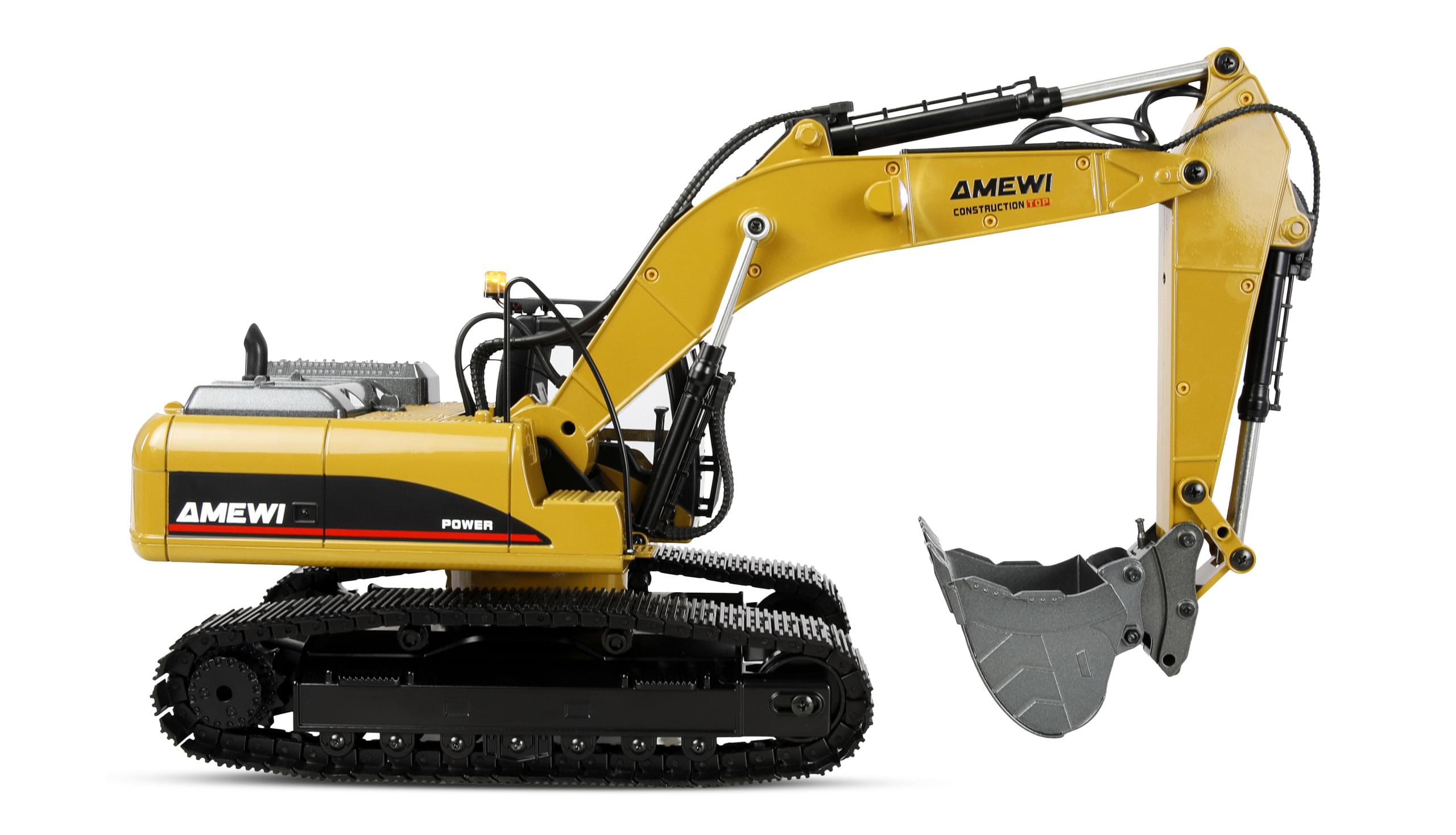 Pelleteuse en métal G705E 1:14 RTR jaune - 22732