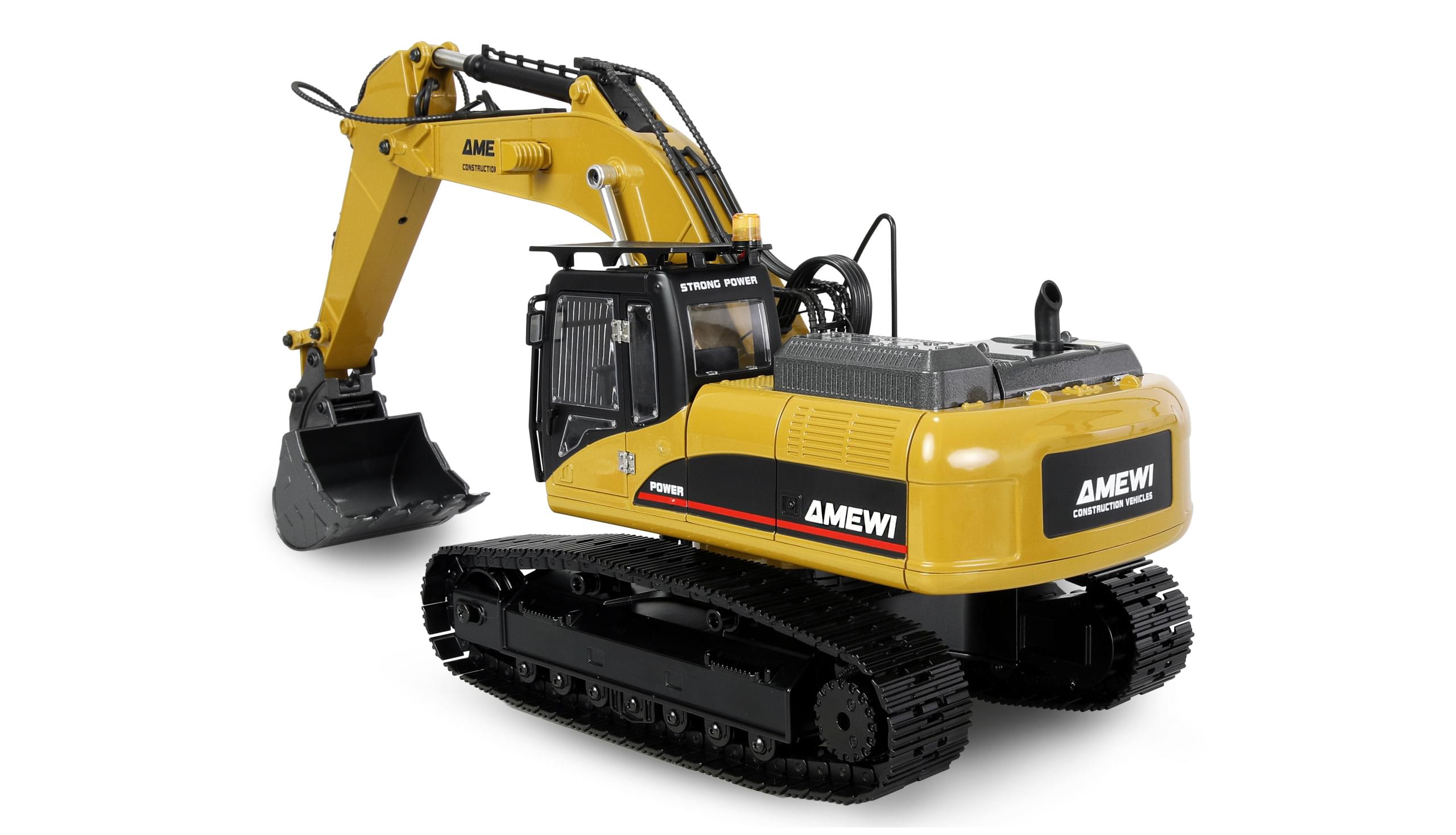 Pelleteuse en métal G705E 1:14 RTR jaune - 22732