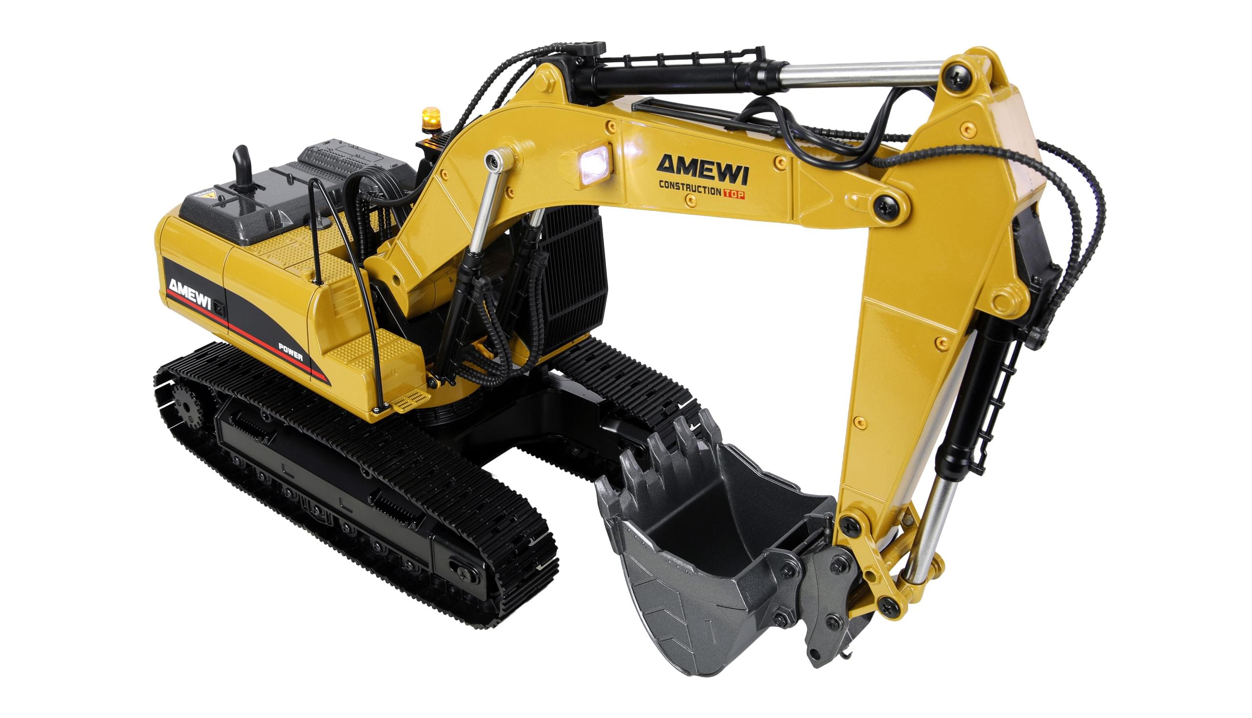 Pelleteuse en métal G705E 1:14 RTR jaune - 22732