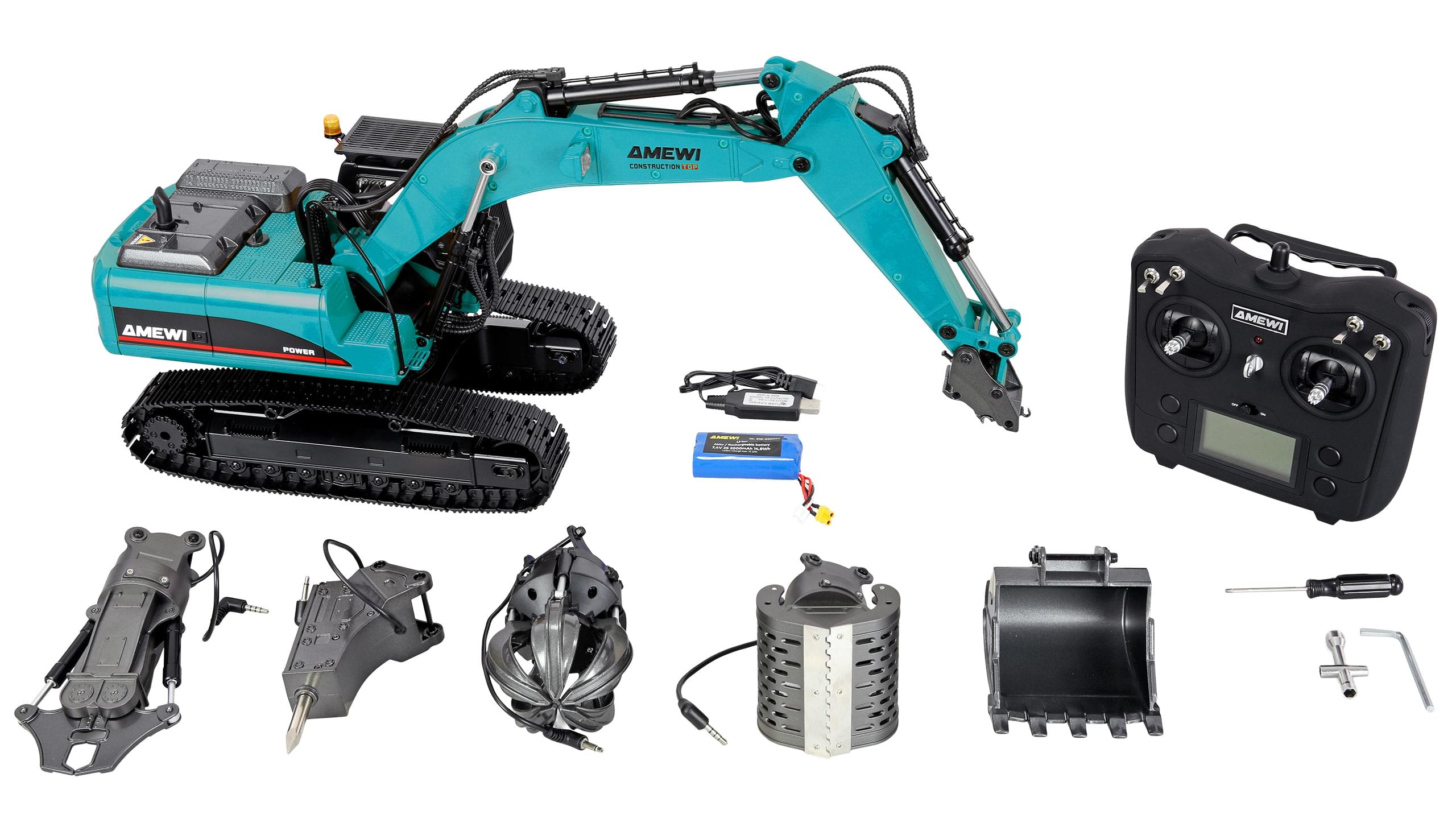 Pelleteuse en métal G705E 1:14 RTR petrol - 22748