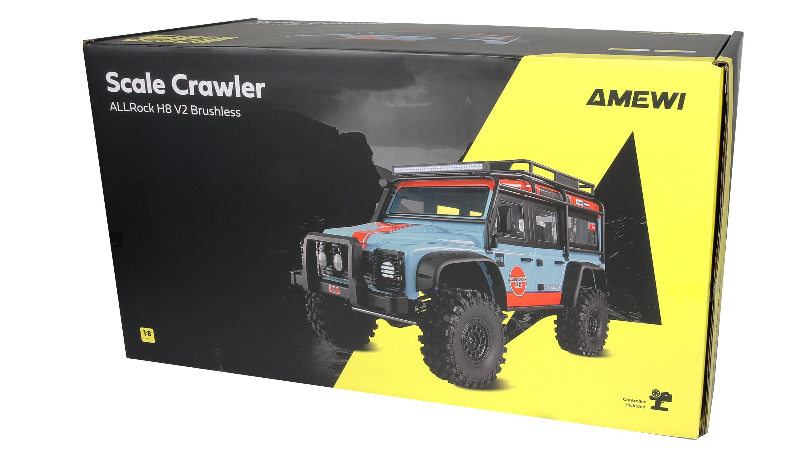 Crawler 1/8 brushless ALLRock H8 V2 RTR bleu/orange - 22766 - Breizh Modélisme.