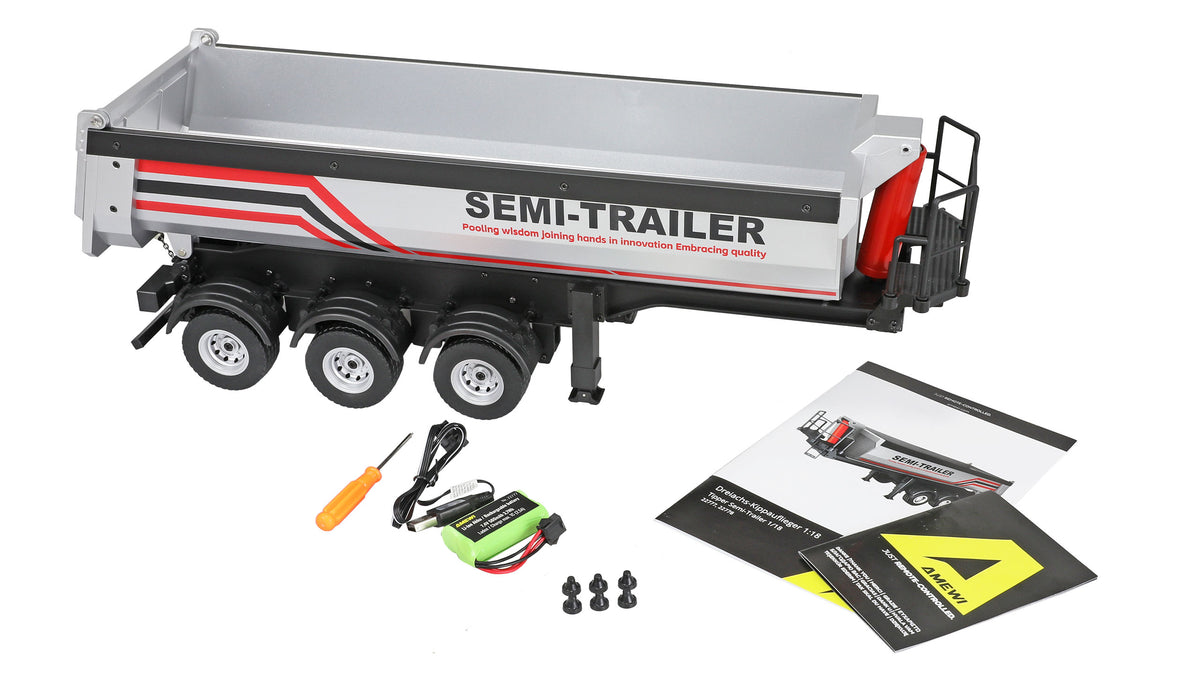 Amewi 22777 – Semi-remorque benne RC 1/18 noire pour Scania 770S