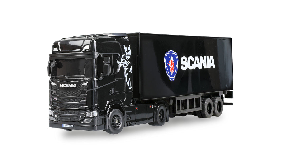 Mini Camion RC Scania 730 S 1/64 4x4 RTR avec remorque noir - Breizh Modélisme.