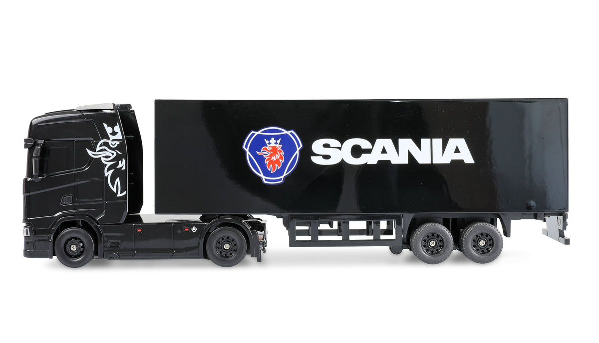 Mini Camion RC Scania 730 S 1/64 4x4 RTR avec remorque noir - Breizh Modélisme.