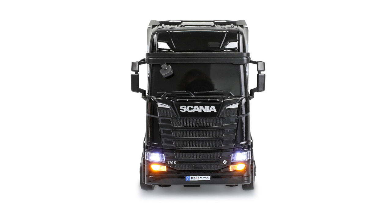 Mini Camion RC Scania 730 S 1/64 4x4 RTR avec remorque noir - Breizh Modélisme.