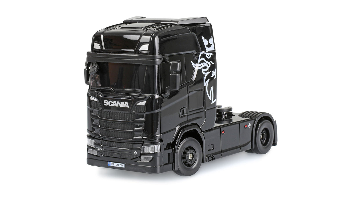 Mini Camion RC Scania 730 S 1/64 4x4 RTR avec remorque noir - Breizh Modélisme.
