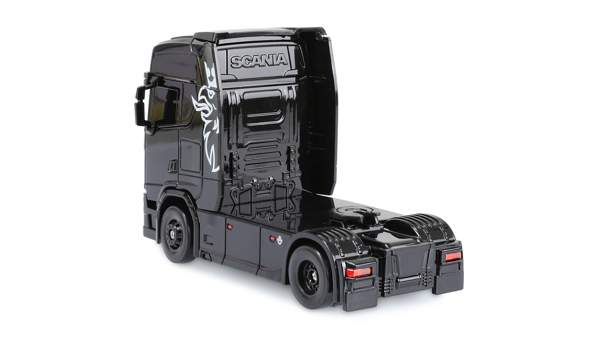 Mini Camion RC Scania 730 S 1/64 4x4 RTR avec remorque noir - Breizh Modélisme.
