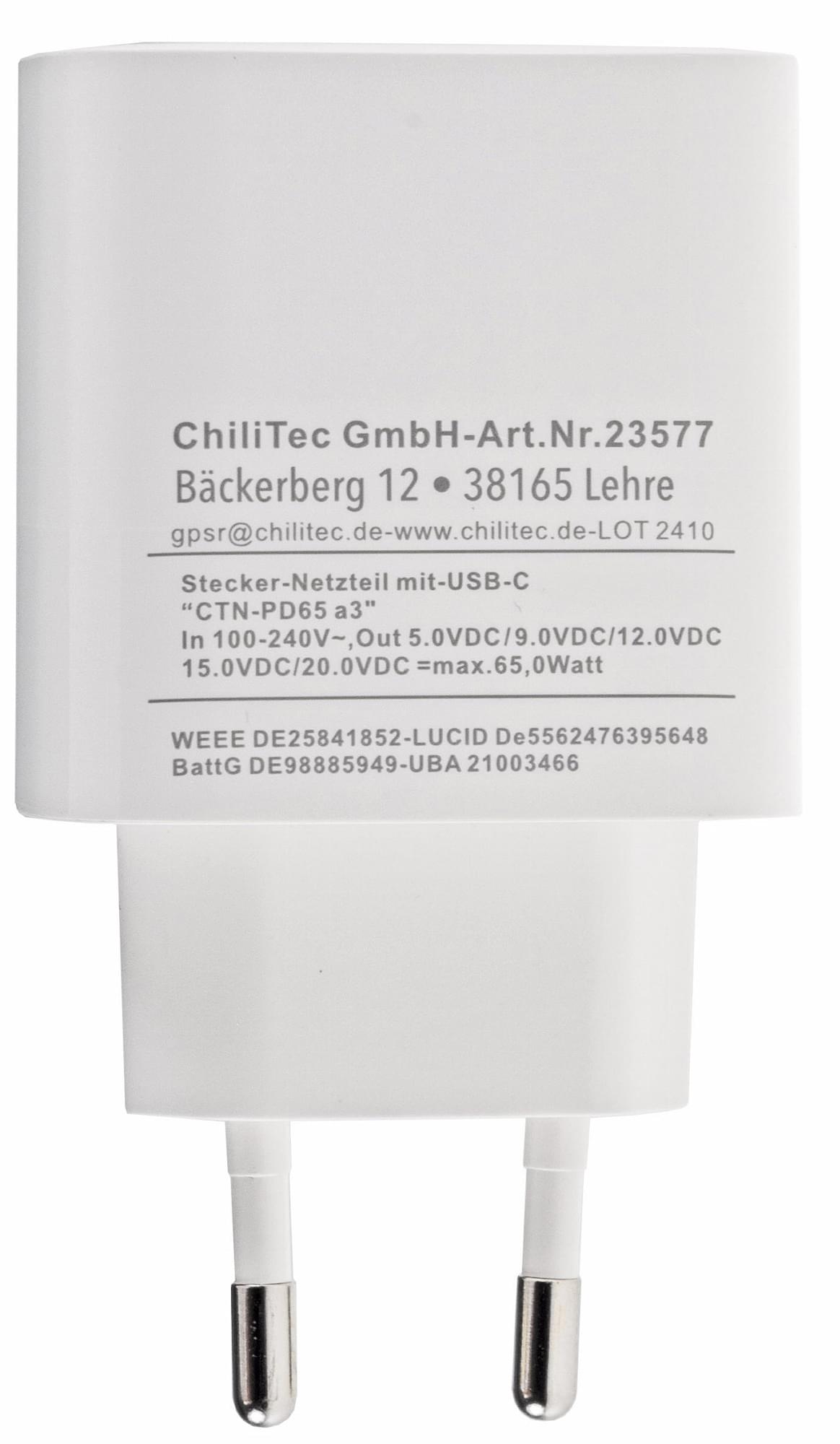 Adaptateur puissant 65W de haute qualité USB et USB-C