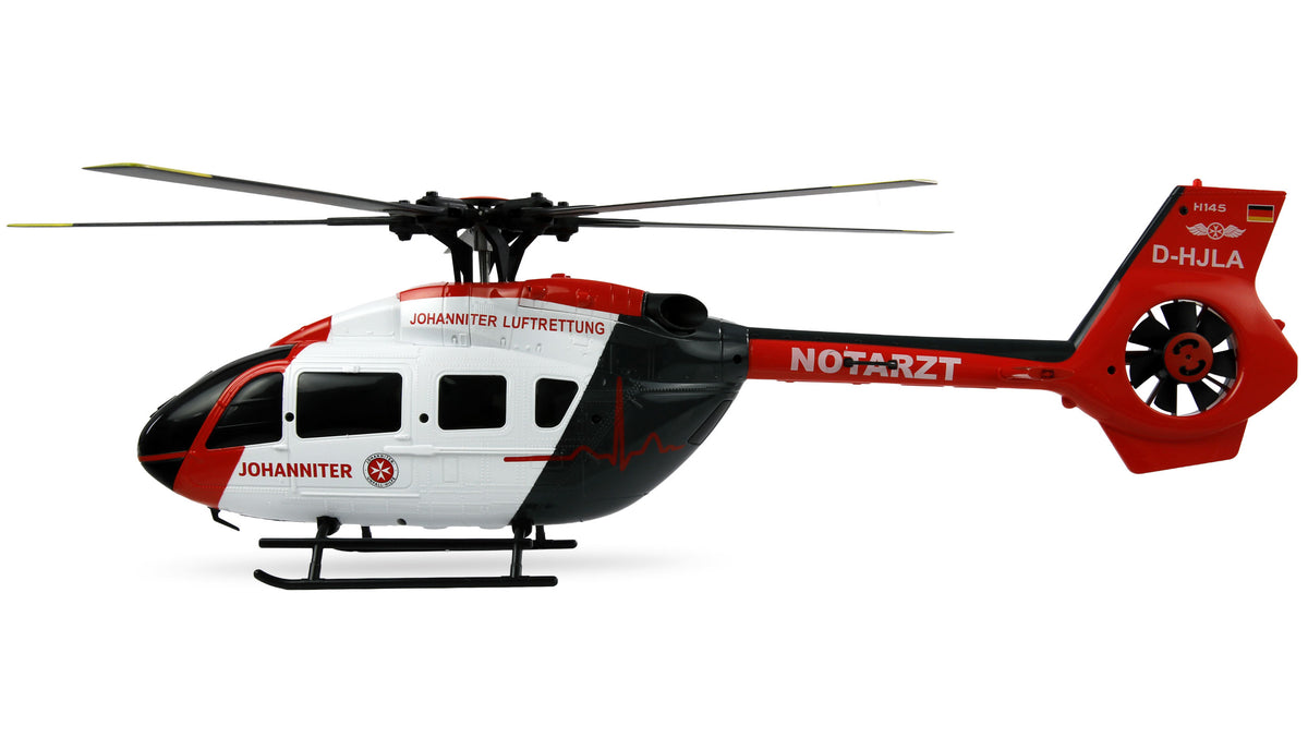 Hélicoptère RC Brushless Johanniter H145 Amewi – 6 Canaux 6G RTF, Rotor 5 Pales
