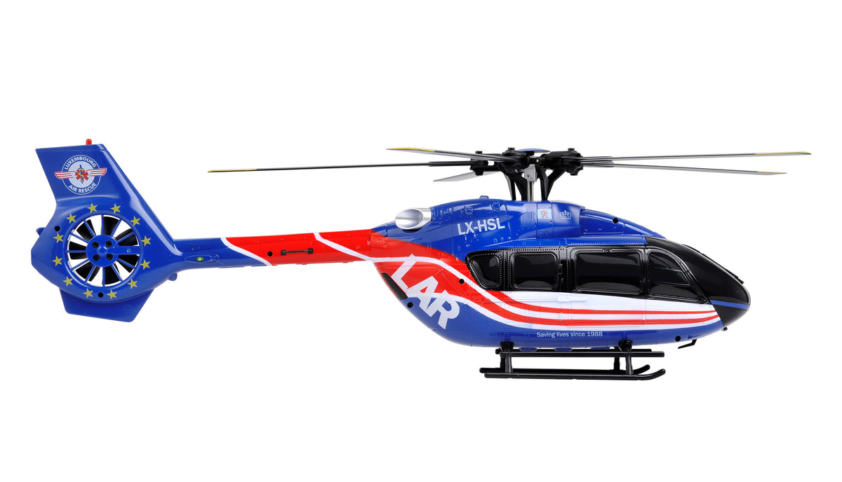 Hélicoptère RC Brushless Luxembourg Air Rescue H145 Amewi – 6 Canaux 6G RTF, Rotor 5 Pales - Breizh Modélisme.