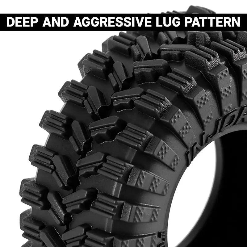 4 pneus Injora 0.7" 35*14mm King Trekker pour 1/30 SCX30