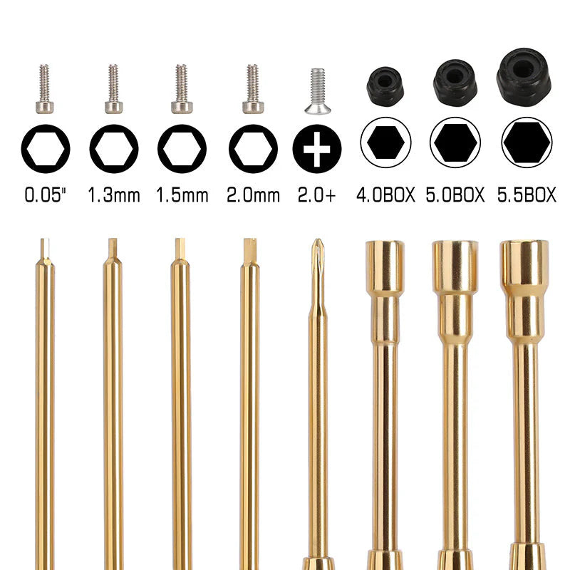 Kit d'outils à changement rapide INJORA 8 en 1 pour mini crawler rc 1/24 et 1/18 - Tool-LSD49 - Breizh Modélisme.