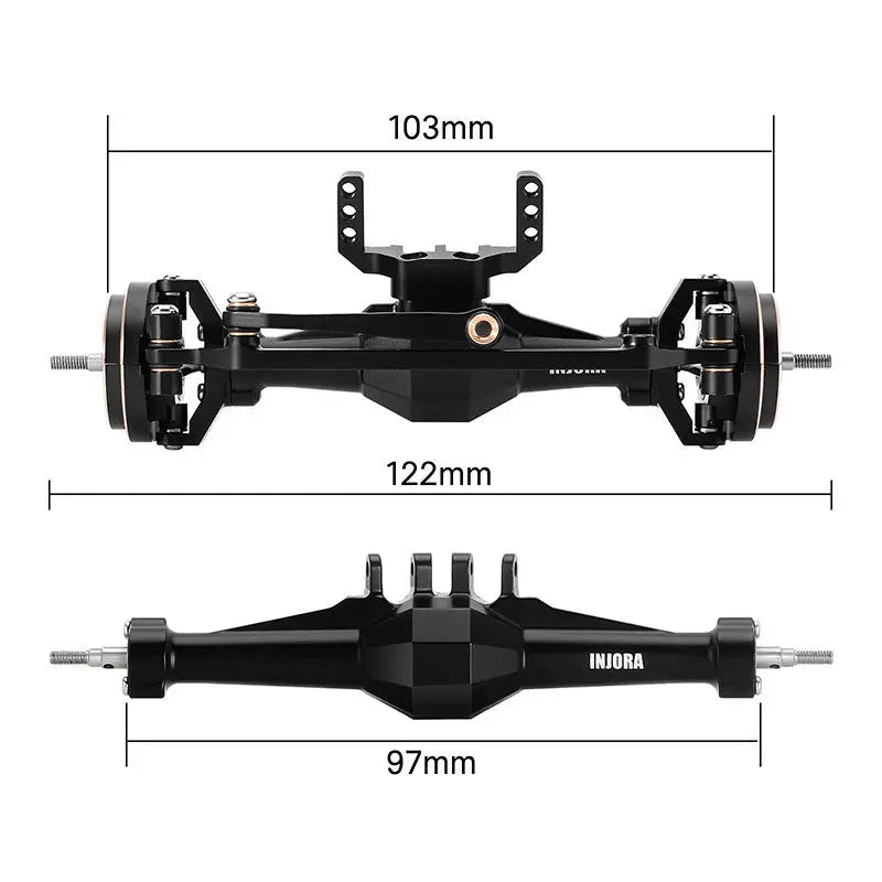 Axes diamant INJORA +4 mm avec fusées de direction en laiton pour TRX4M 1/18 - 4M-92BRFR - Breizh Modélisme.
