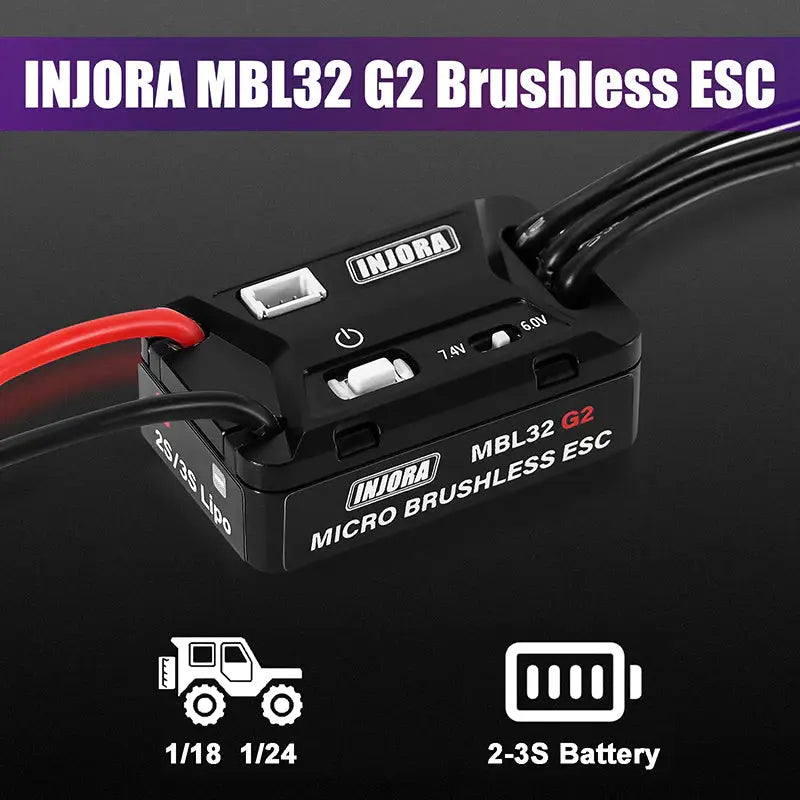 ESC brushless étanche MBL32 G2 et moteur 2204 Fat Viper pour 1/18 TRX4M - MBL32G2-INM17 - Breizh Modélisme.