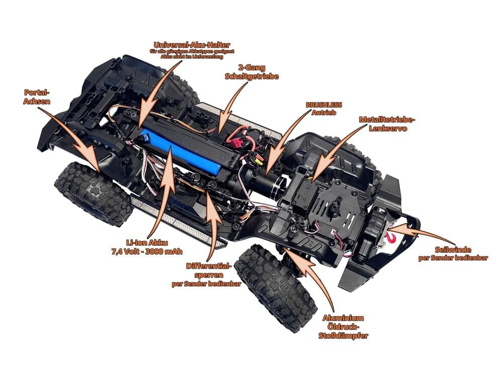 DF Models Crawler RC DF-04S PRO 1/10 Scale rouge – Brushless RTR 3225