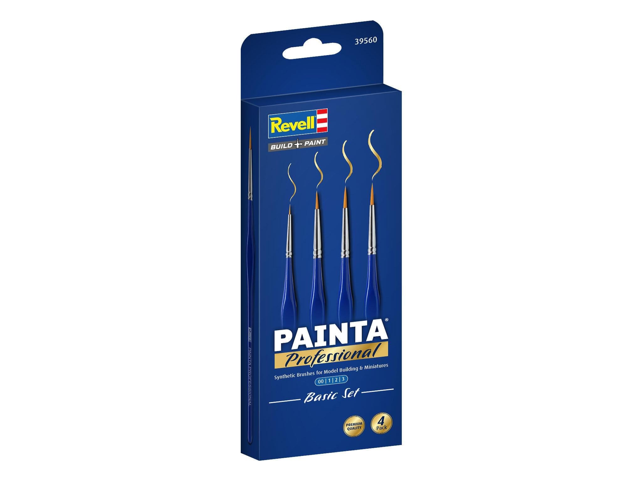 Pack de 4 pinceau Painta professionel (taille 00, 1, 2, 3) 39560 - Breizh Modélisme.