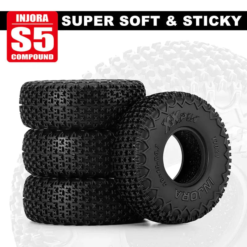 4 pneus Injora 0.7 "40*14mm XHX Pin pour 1/30 SCX30