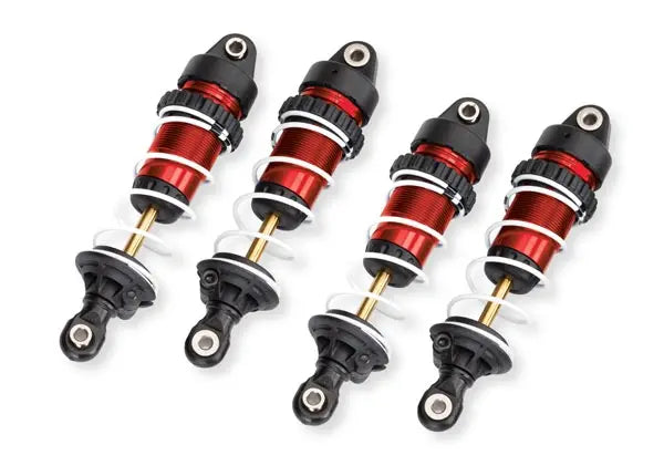 Amortisseurs GTR Long Complet Rouge (4) - Traxxas 10765-RED - Breizh Modélisme.