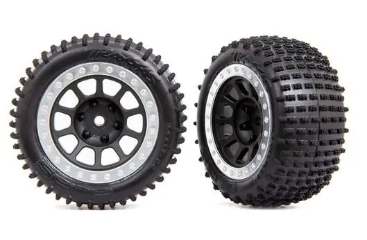 Traxxas 2 pneus et jantes Alias Medium / Gris satiné 2,2" arrière - 2470G