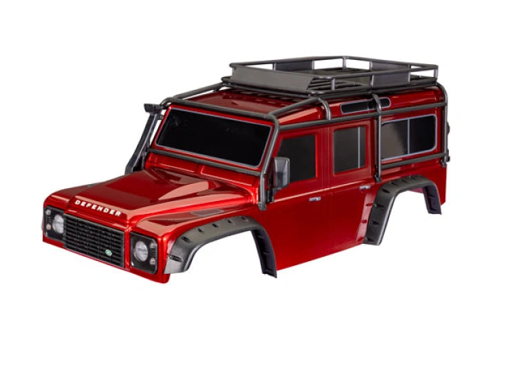 Traxxas Carrosserie Land Rover Defender TRX4 Clipless 8050 rouge - Breizh Modélisme.