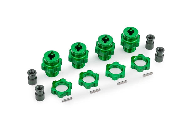 Moyeux de roues et écrous 17 mm Alu Vert (4) Jato 4x4 - Traxxas 9086-GRN - Breizh Modélisme.