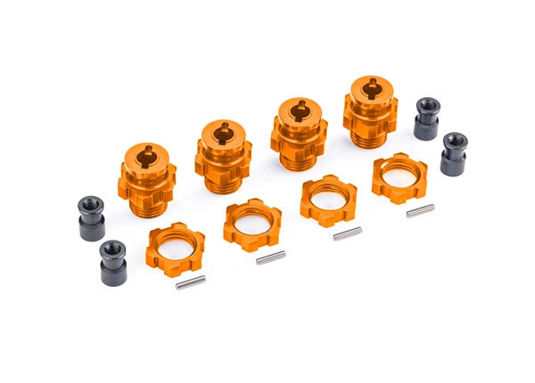 Moyeux de roues et écrous 17 mm Alu Orange (4) Jato 4x4 - Traxxas 9086-ORNG - Breizh Modélisme.