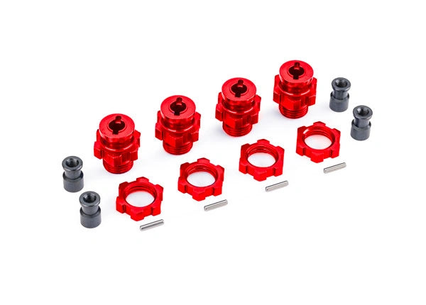 Moyeux de roues et écrous 17 mm Alu Rouge (4) Jato 4x4 - Traxxas 9086-RED - Breizh Modélisme.