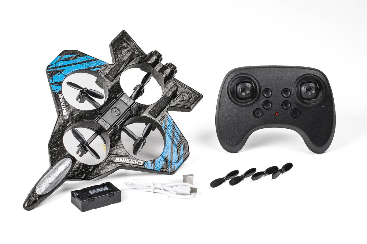 Drone F16 Jet 2,4 GHz avec fuselage en mousse et éclairage